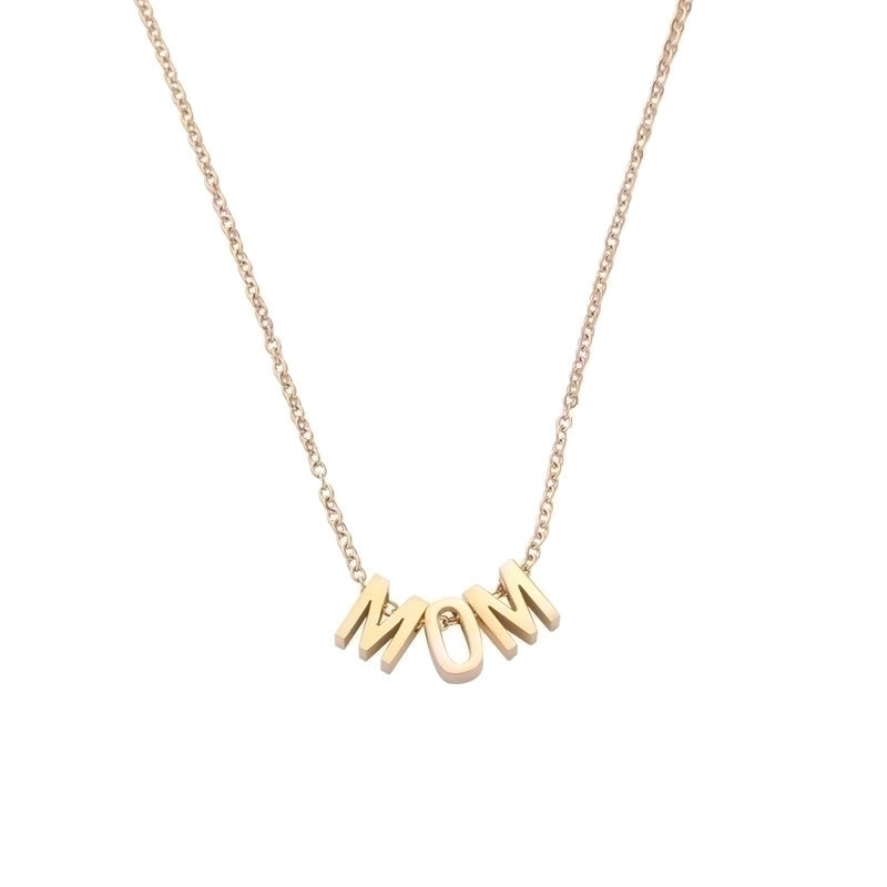 Stainless Steel 18K Gold Plated Fashion Plating Letter None Pendant Necklace