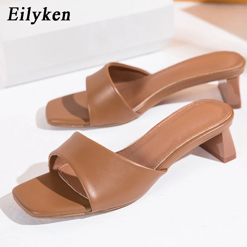 Eilyken Women Brand Slippers 2022 Summer Outdoor Beach Flip Flop Open Toe Flat Casual Low Heel Leisure Sandal Female Slides