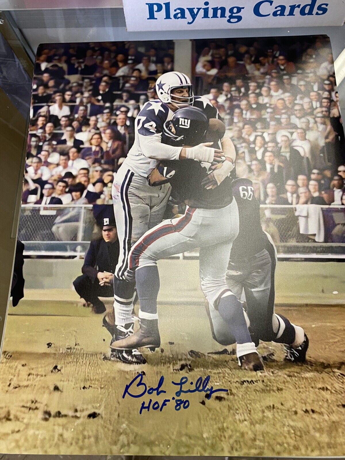 Bob Lilly Signed 11x14 Dallas Cowboys 1980 HOF In Person