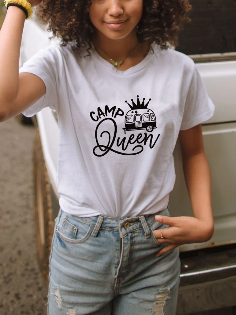 Camp Queen O Neck T-shirt