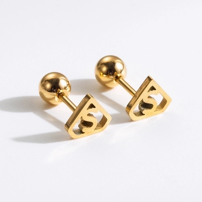 1 Pair Commute Rabbit Heart Shape Crown 304 Stainless Steel 18K Gold Plated Ear Studs