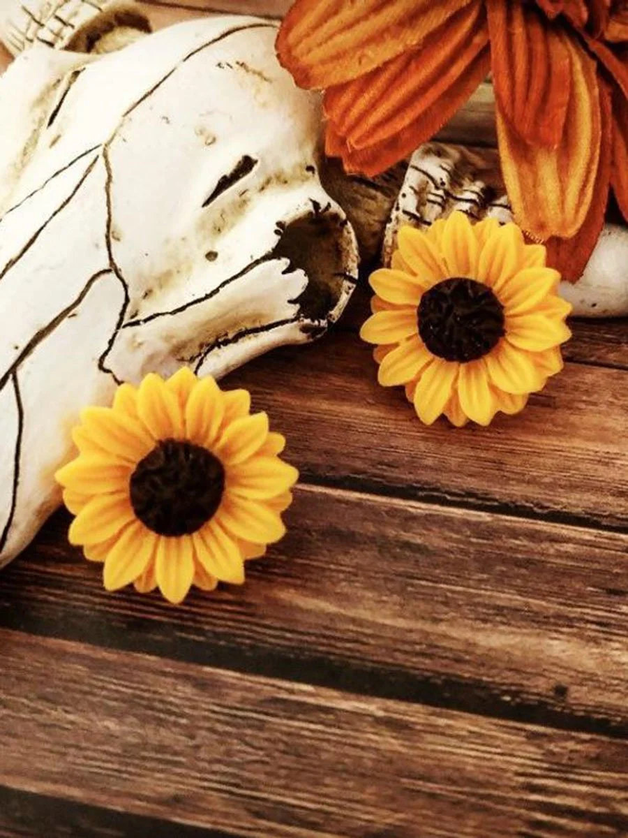Cute Sunflower Ear Studs Earrings