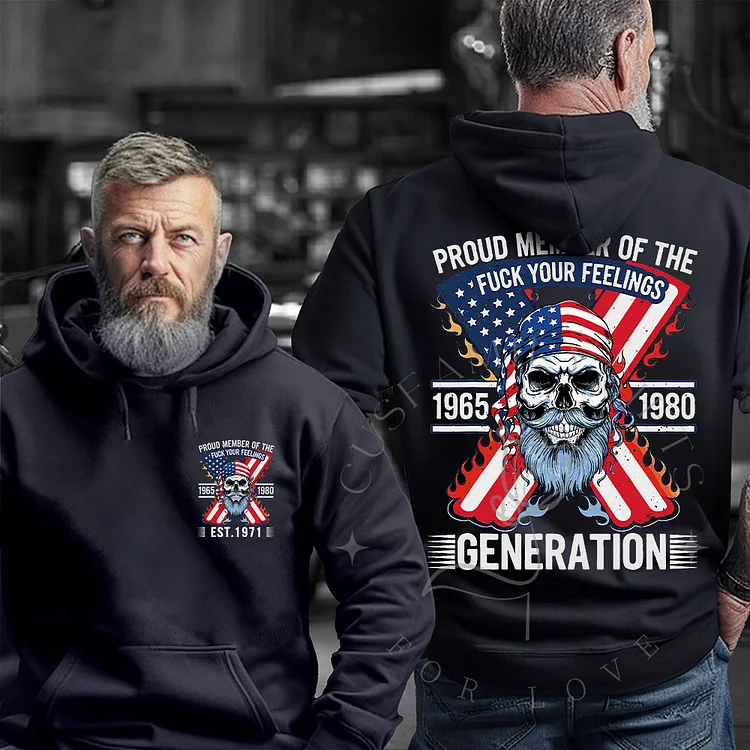 GenX Skull 2 Side T-shirt,Skull Generation1965-1980 Sweatshirt, Proud Member Of The Fuck Your Feelings Generation X Skull Shirt