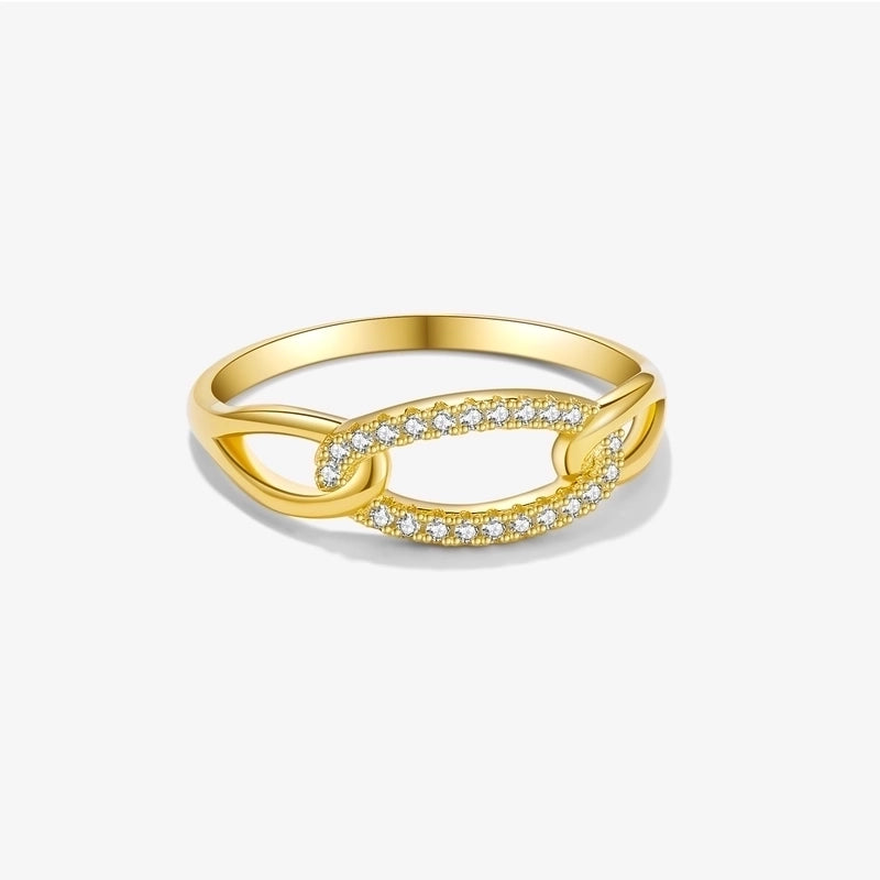 18K Gold Plated White Gold Plated 925 Sterling Silver Zircon Solid Color Rings