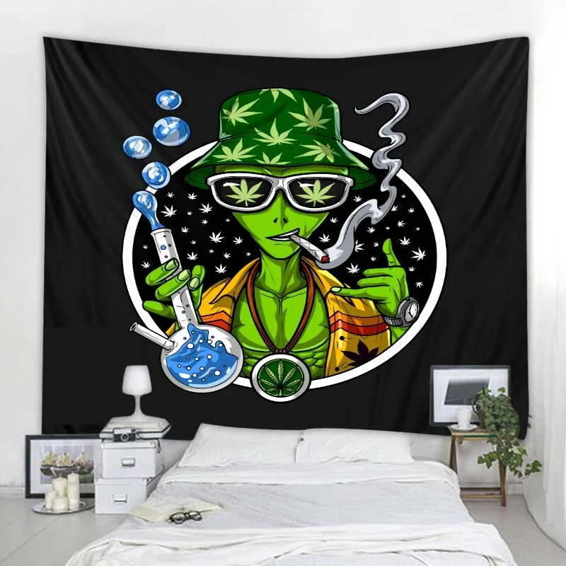 Nigikala art tapestry cartoon illustration wall hanging hippie home dorm decor cloth kawaii room decor kids room wall decor