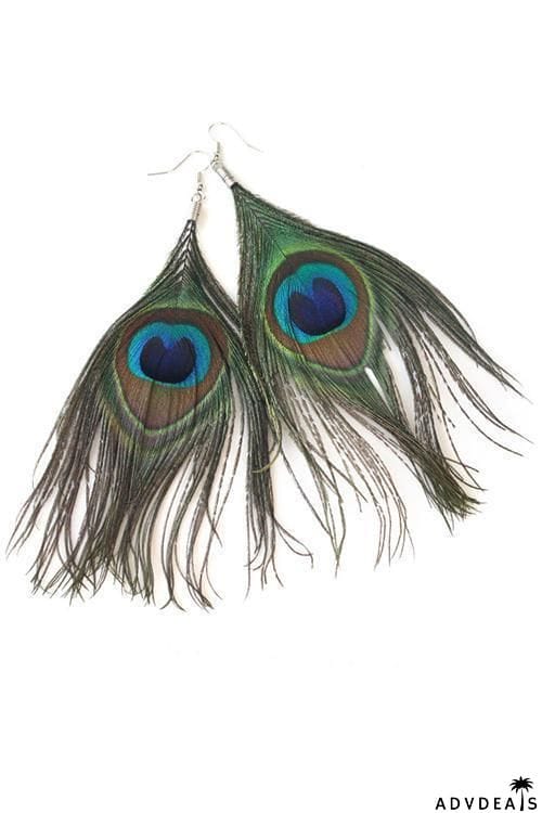 Peacock Feather Earring