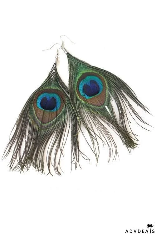 Peacock Feather Earring