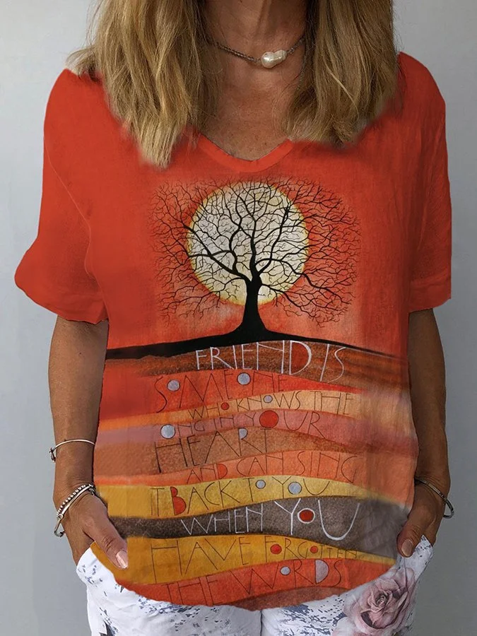 Women's Western Landscape Print Casual Shirt