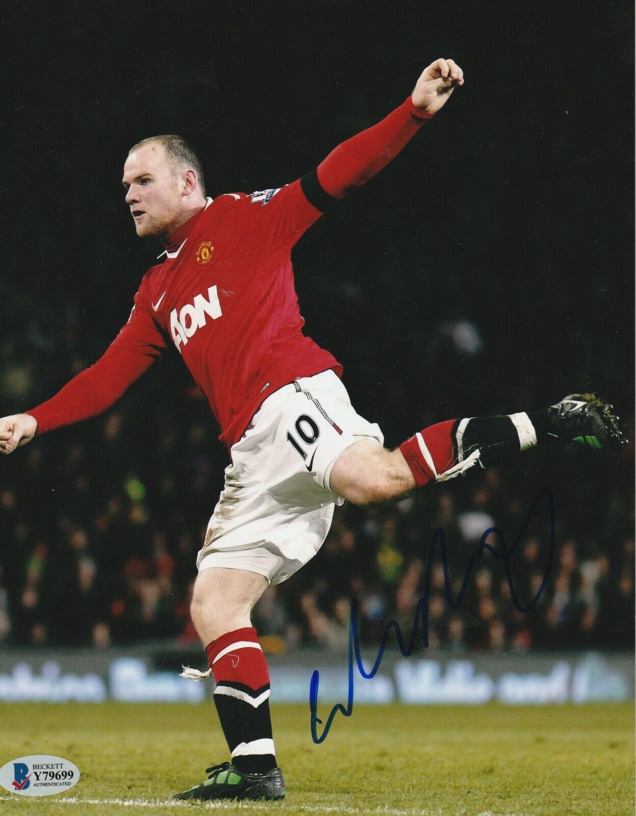 WAYNE ROONEY Signed Manchester UNITED 8X10 Photo Poster painting w/ Beckett COA