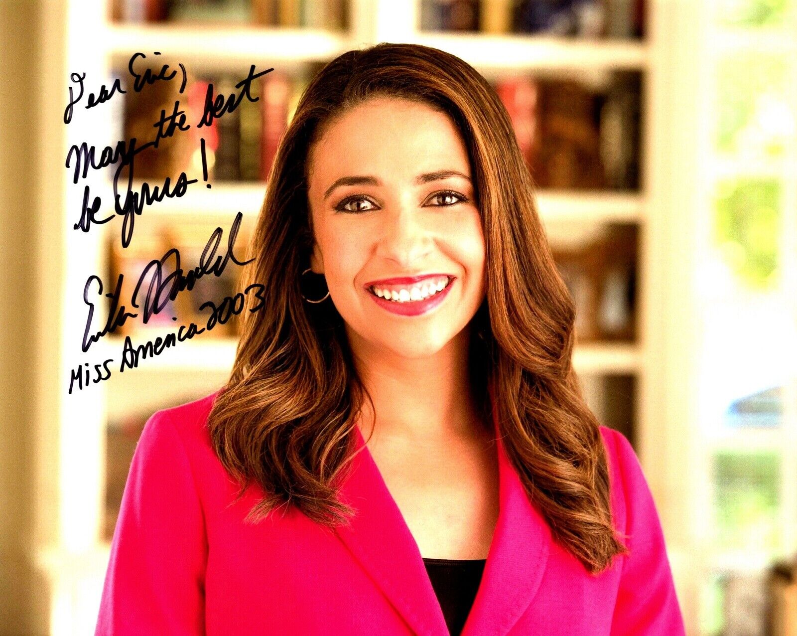 TO ERIC - Erika Harold Signed - Autographed 2003 Miss America 8x10 inch Photo Poster painting