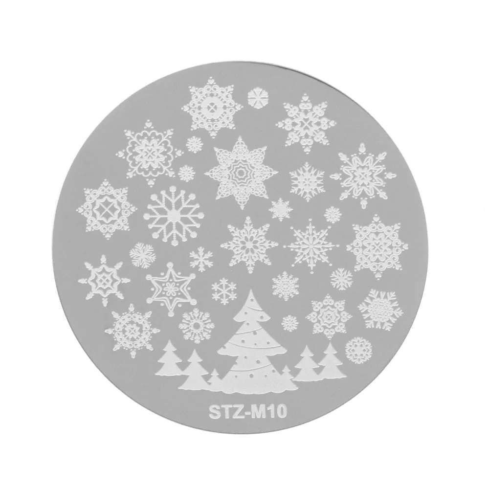 Christmas Nail Stamping Plates Polish Templates Snowflake Winter Design Stencils Molds Manicure Nail Stamp Tools Manicure Tools-Nail Inspo