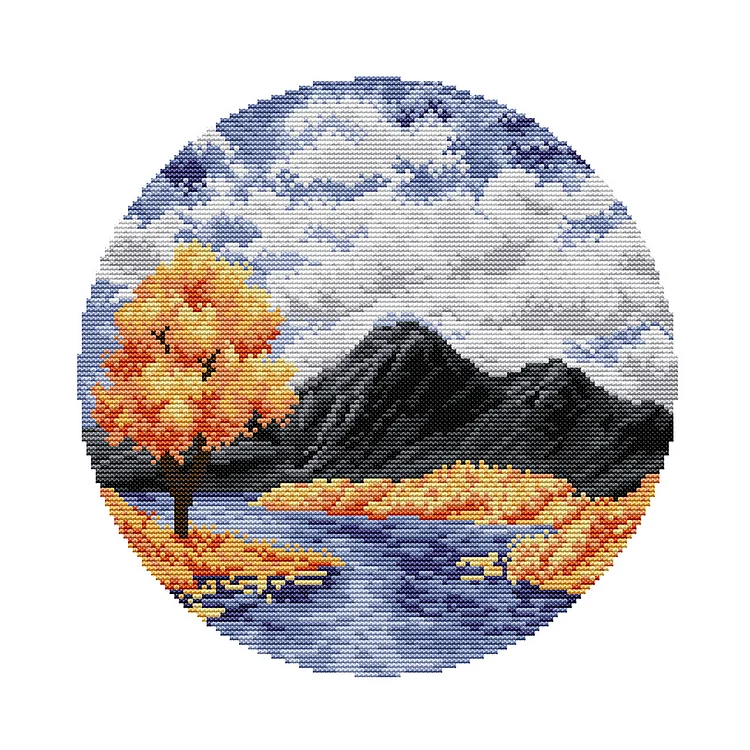 Joy Sunday Four Seasons In The Valley 14CT Stamped Cross Stitch 31*31 CM