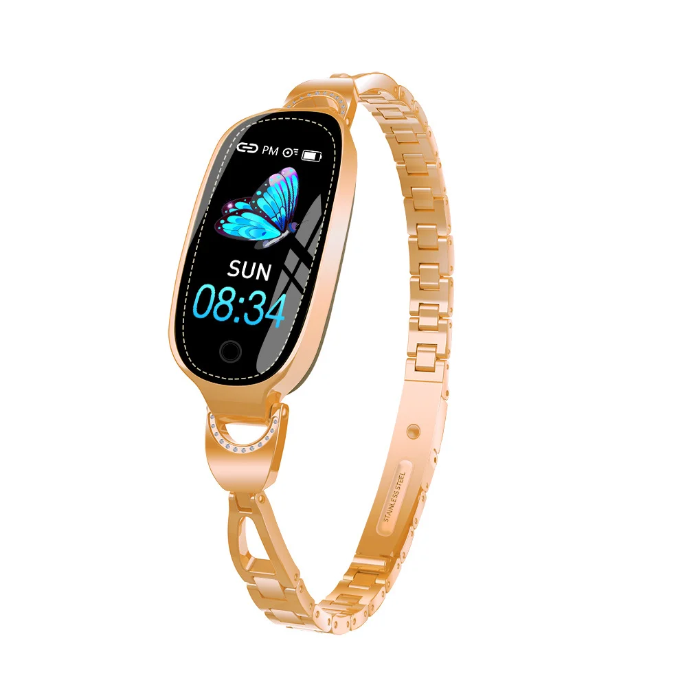 Waterproof Smart Fitness Bracelet Watch w/ HR & BP Monitor For Women