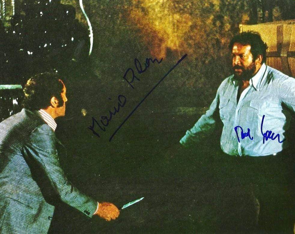 ACTORS Bud Spencer (+) & Mario Pilar autographs, IP signed Photo Poster painting