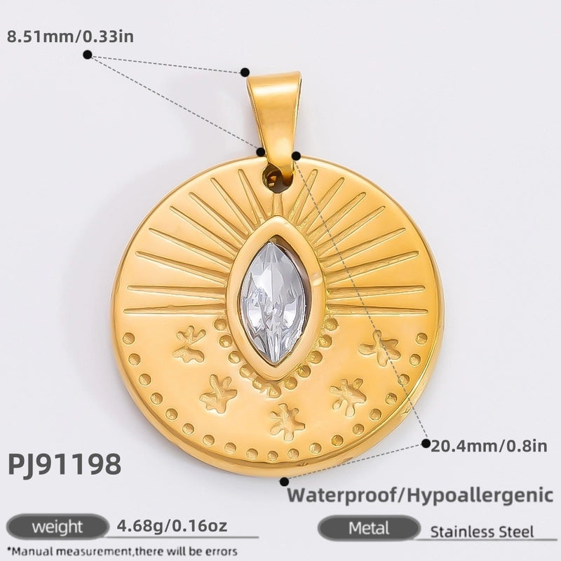 1 Piece 304 Stainless Steel Devil’s Eye Conch Heart Shape Jewelry Accessories Pendant