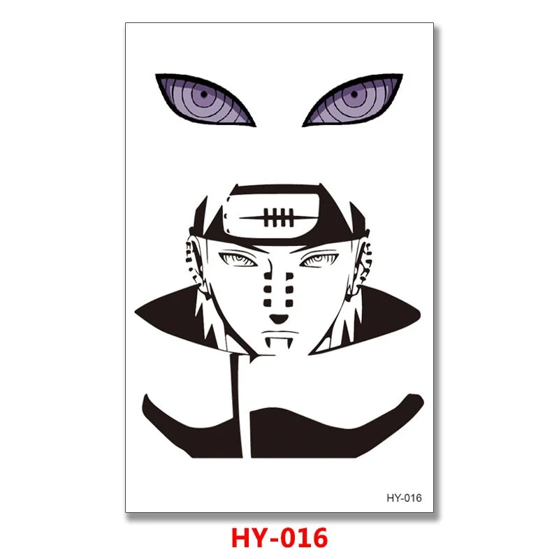 1/2/3/10/18/30 Pieces Japanese Anime Penn Sharingan Akatsuki Hinata Jiraiya Ninja Temporary Tattoo Stickers For Men and Women