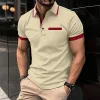 Men's New Casual Color Matching Business POLO Shirt