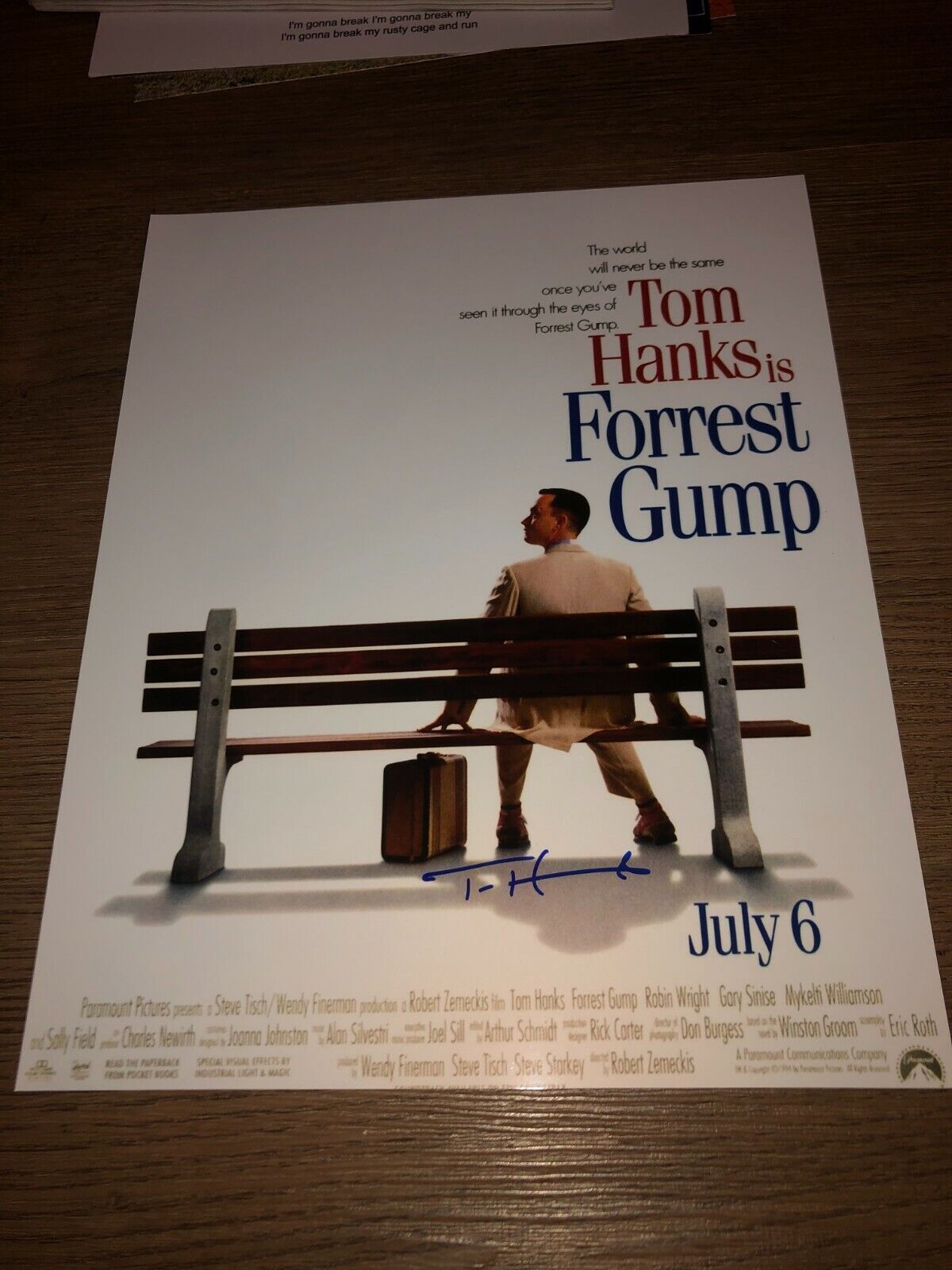 Tom Hanks Forrest Gump Signed Autographed 8x10 Photo Poster painting COA E1