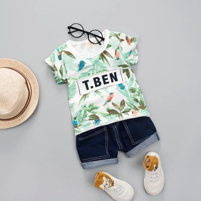 Boy Summer Clothes for Baby Cartoon Set New Cute Short Sleeve T Shirt Suit Children Clothing Boys Outfit Avatar Printing