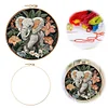 Elephant-DIY Embroidery Kit with Pattern Cotton Threads Needles Hoop 30*30cm/11.81*11.81in