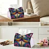Dragonfly DIY PULeather Diamond Painting Tissue Box for Adults Beginners Decorative Diamond Art Paper Storage Holder for Living Room Bedroom Bathroom Table Decor