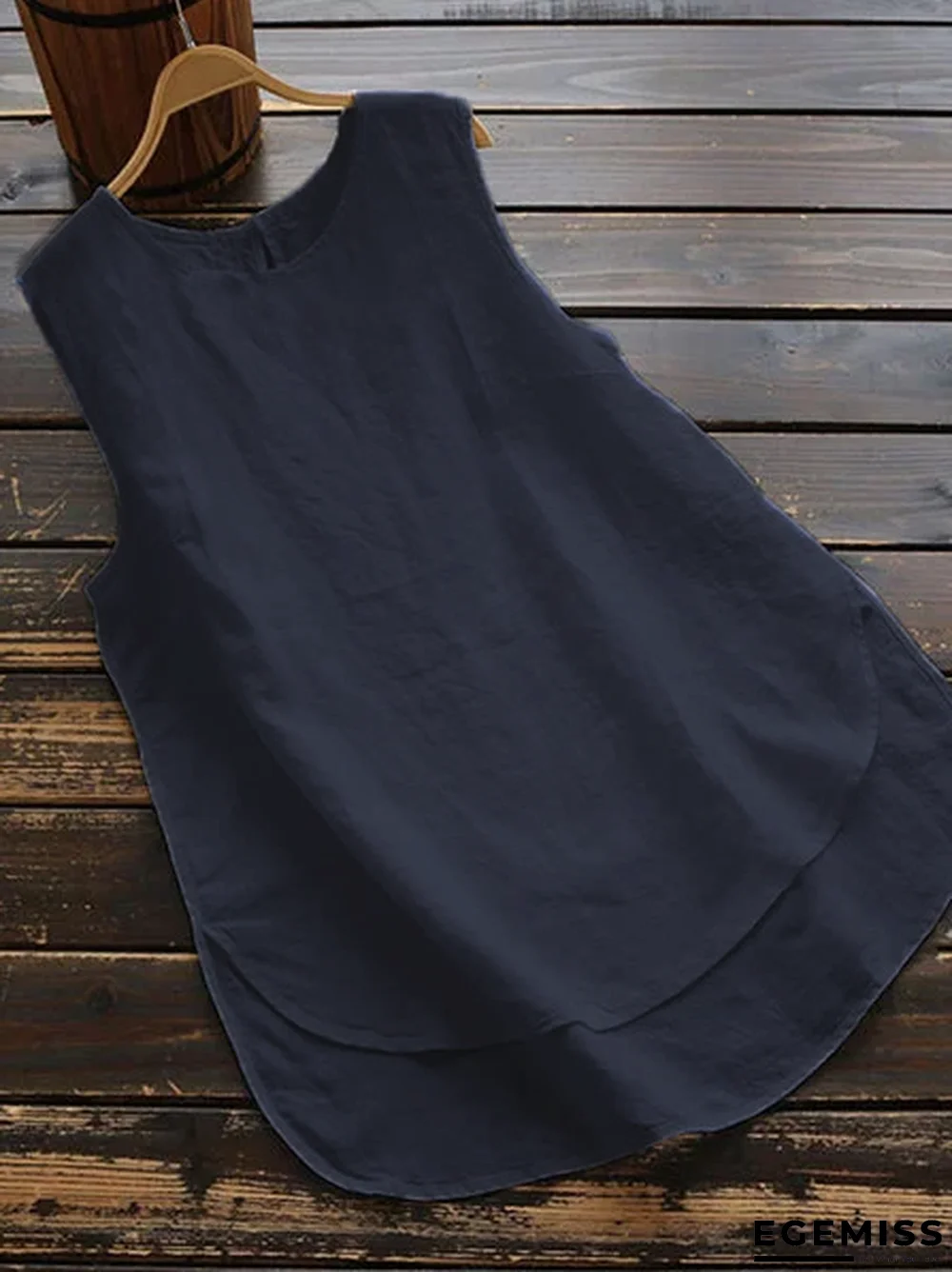 Cotton Sleeveless Paneled Shirts & Tops | EGEMISS