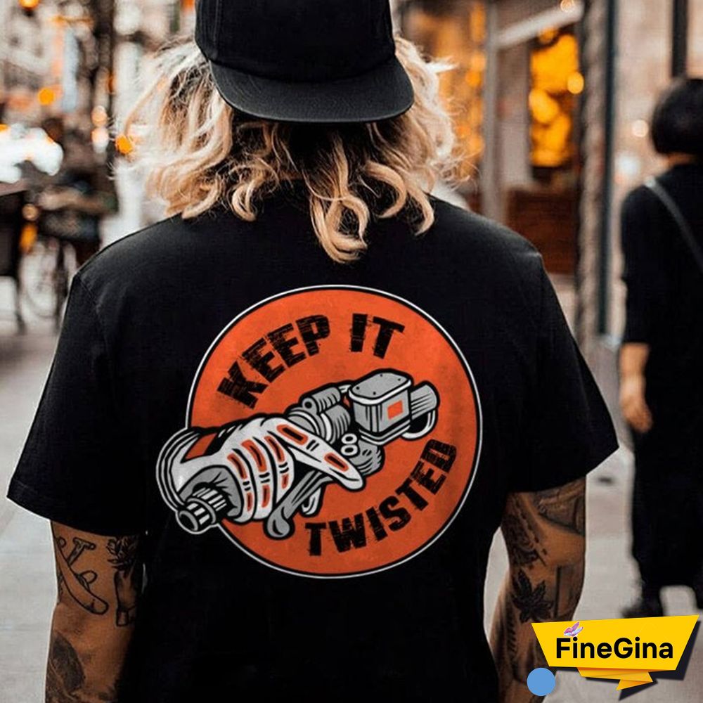 Black KEEP IT TWISTED Motor Head Graphic Black Print T-shirt