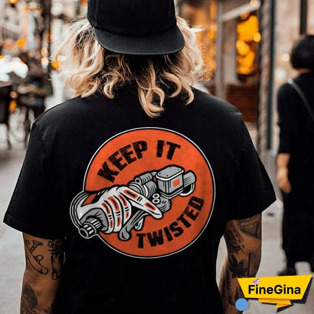 Black KEEP IT TWISTED Motor Head Graphic Black Print T-shirt