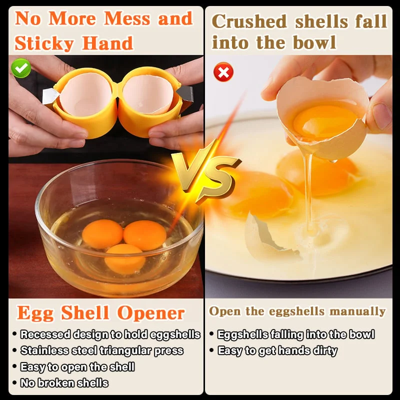 🎊Stainless Steel Egg Opener &ndash; Crack. Cut. and Separate Eggs Easily🍳