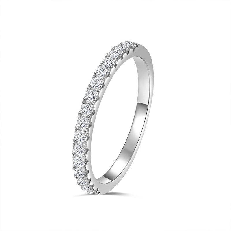 Classic Moissanite Jewelry Ring D Color VVS Half Ring Past Diamond Test 925 Silver Engagement Moissanite Rings For Women