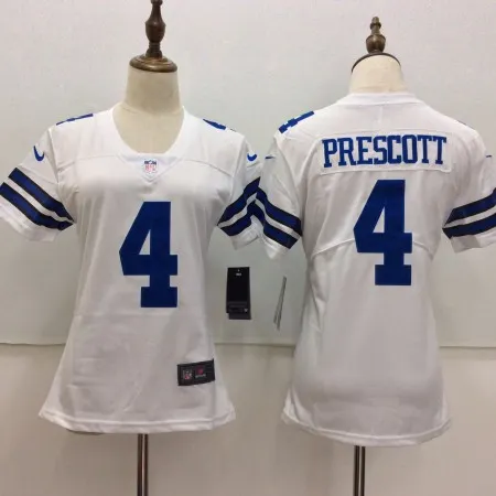 Women's  Dallas Cowboys #4 Dak Prescott White Vapor Untouchable Player Limited Stitched NFL Jersey