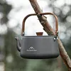 1.1L Teapot Coffee Pot with Wood Handle Aluminum Alloy Tourist Cookware Supplies