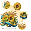 (US Local)Flower Double Sided Effect Table Top Diamond Painting Desktop Ornaments Kit (Sunflower B)