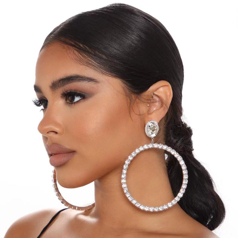 Shiny Rhinestone Hoop Earrings Jewelry for Women | Oxredo Shop Ramadan Sale