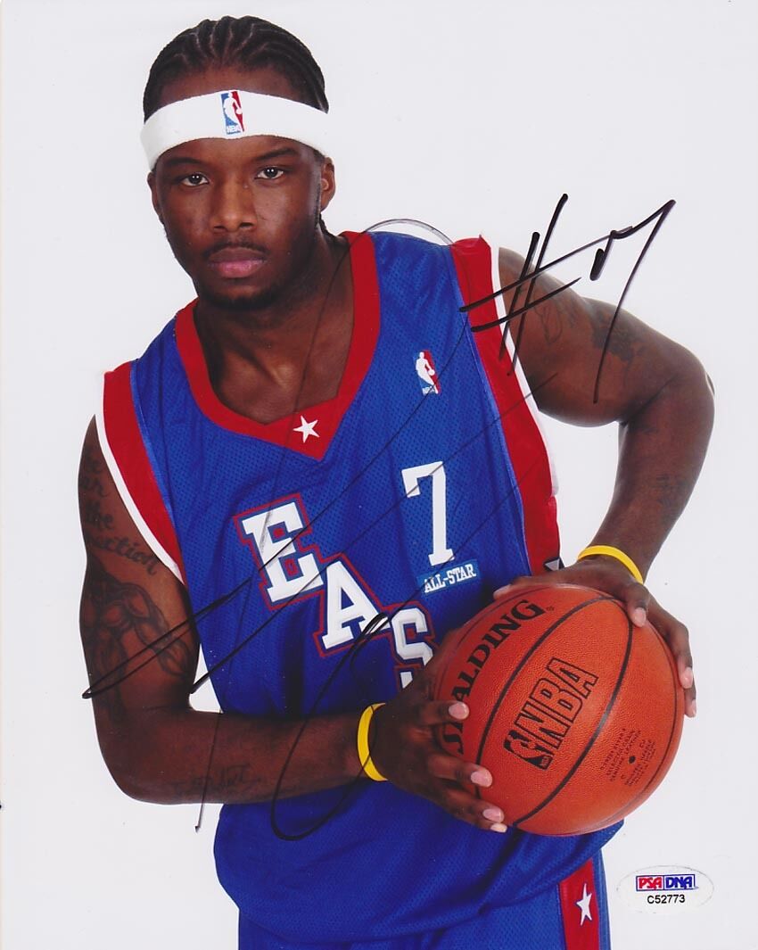 Jermaine O'Neal SIGNED 8x10 Photo Poster painting All Star Game RARE PSA/DNA AUTOGRAPHED