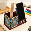Multifunctional Handmade Wood Diamond Painting Phone/pen Holder& Storage Box Table Ornament Kits