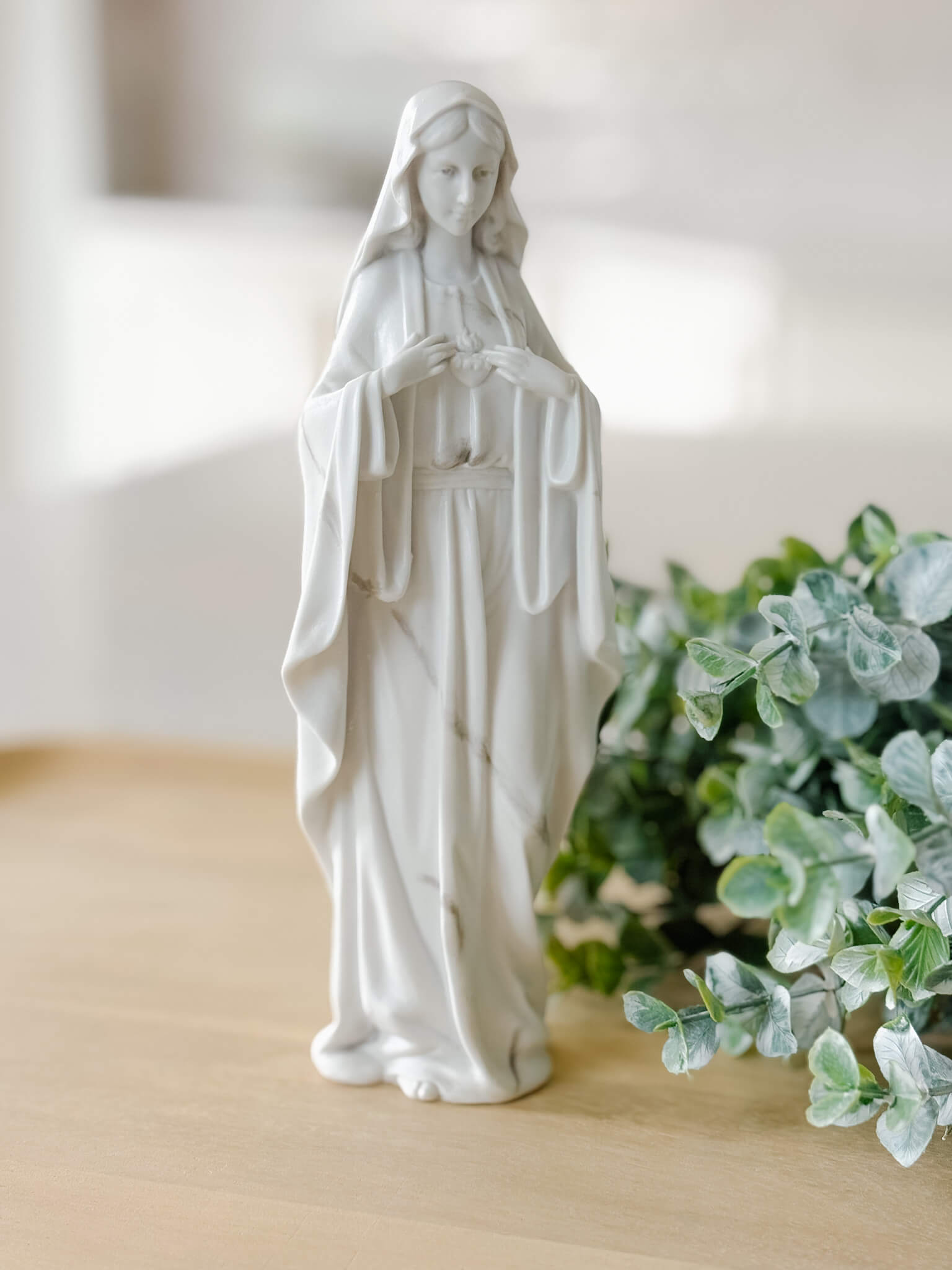 Immaculate Heart of Mary Marble-Inspired Statue