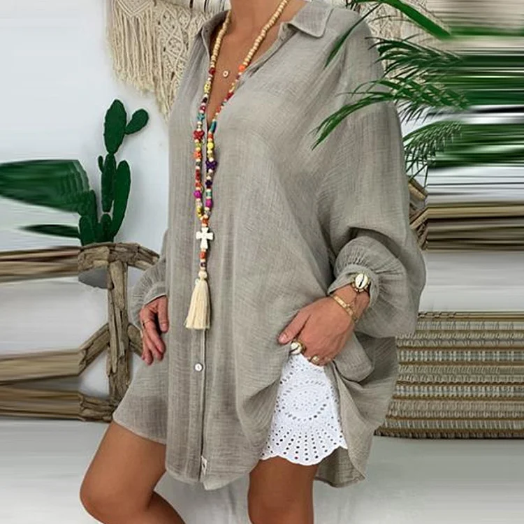Solid Color Simple Loose Shirt
