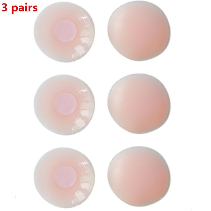 3 Pairs Sexy Strapless Bra Self-Adhesive Silicone Nipple Breast Pasties Cover Reusable Underwear Women Wedding Party Bra Sticker