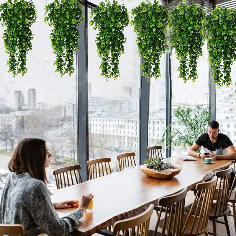 Tegooe Artificial Hanging Eucalyptus Vine - Wall Simulation Greenery for Home Outdoor Decor