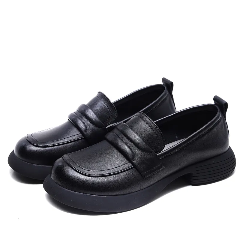 Yyvonne Layer Cowhede Autumn New Hand-Made Small Leather Shoes Leather Shoes Leather Shoes Flat Soft Soles Of A Foot Pedal Single Shoes