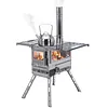 [US Local Warehouse] Camping Stove Wood Burning Tent Stove Portable Pellet Stoves with Chimney Pipe