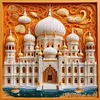 Paper Quilling Taj Mahal-14CT Stamped Cross Stitch 40*40cm/15.75*15.75in tapestrymarket