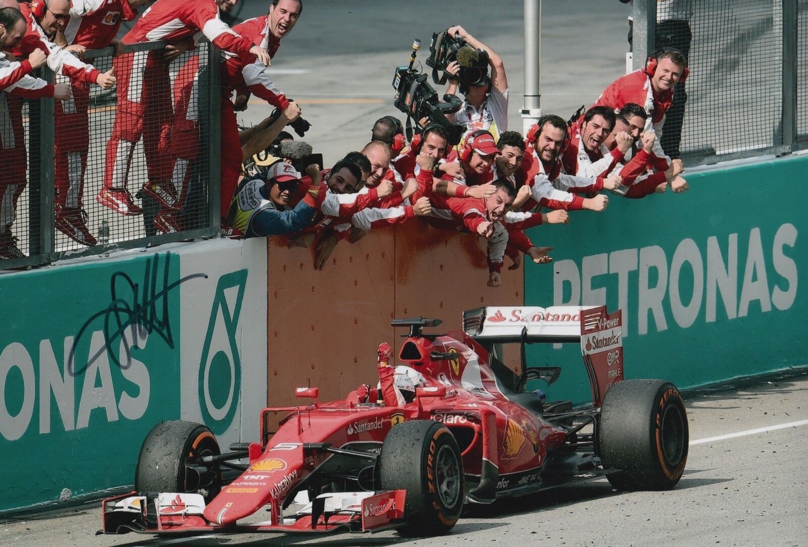 Sebastian Vettel Hand Signed Scuderia Ferrari 12x8 Photo Poster painting F1 3.