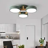 Modern LED Pendant Light Macarons Colorful 5 Heads Indoor Lamp Wood Iron Kitchen Bedroom Foyer Decoration Lighting Fixture lampswell