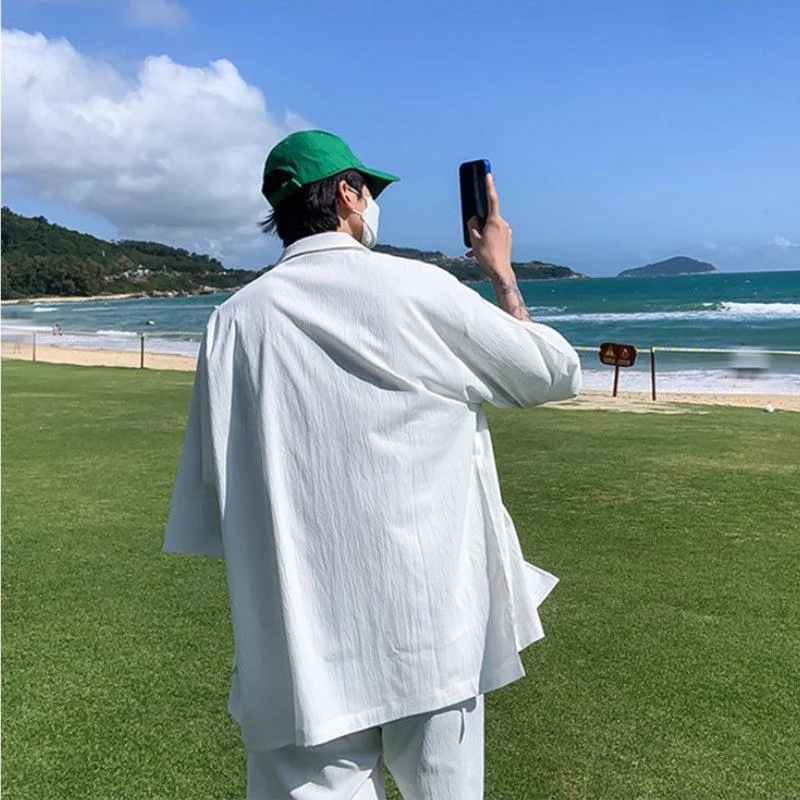 Brownm Boy Shirt and Shorts Two Piece Set