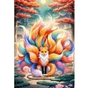 Bead Embroidery - Partial Printed 9CT Nine-tailed Fox Cross Stitch Kit(76x54 CM)