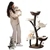 [US Local Warehouse] 59In Flower Shaped Cats Tree with Scratching Posts Unique Nest Jumping Platform Tower Dtachable Multi Level Pets Furniture for Large & Multi-Cat Homes