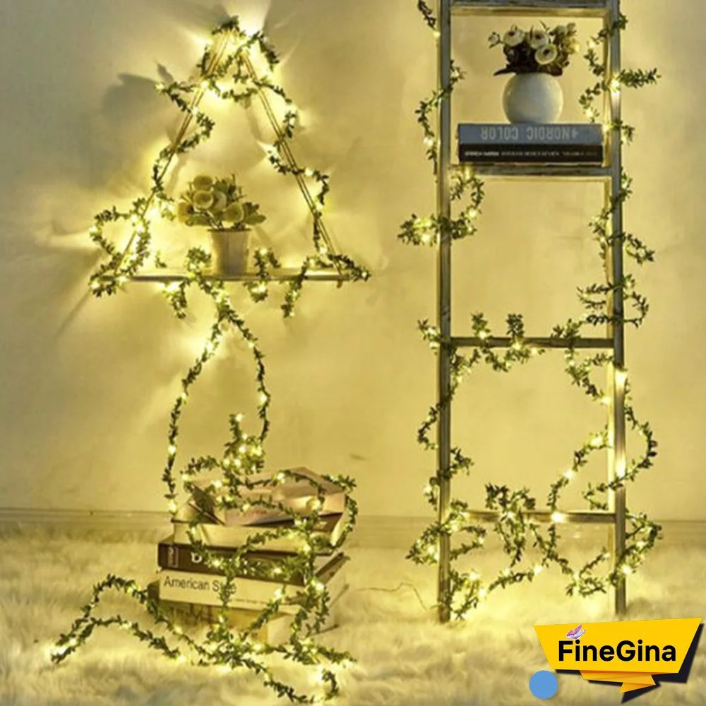 Christmas Lights Tiny Leaves Garland Fairy Light Led Copper Wire Battery String Lights For Wedding Forest Table Christmas Home