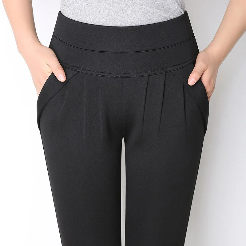 New Autumn Women Casual Loose High Waist Harem Pants Ladies Office Pants Plus Size Trousers S~4XL 5XL 6XL Blue Red Khaki Brown